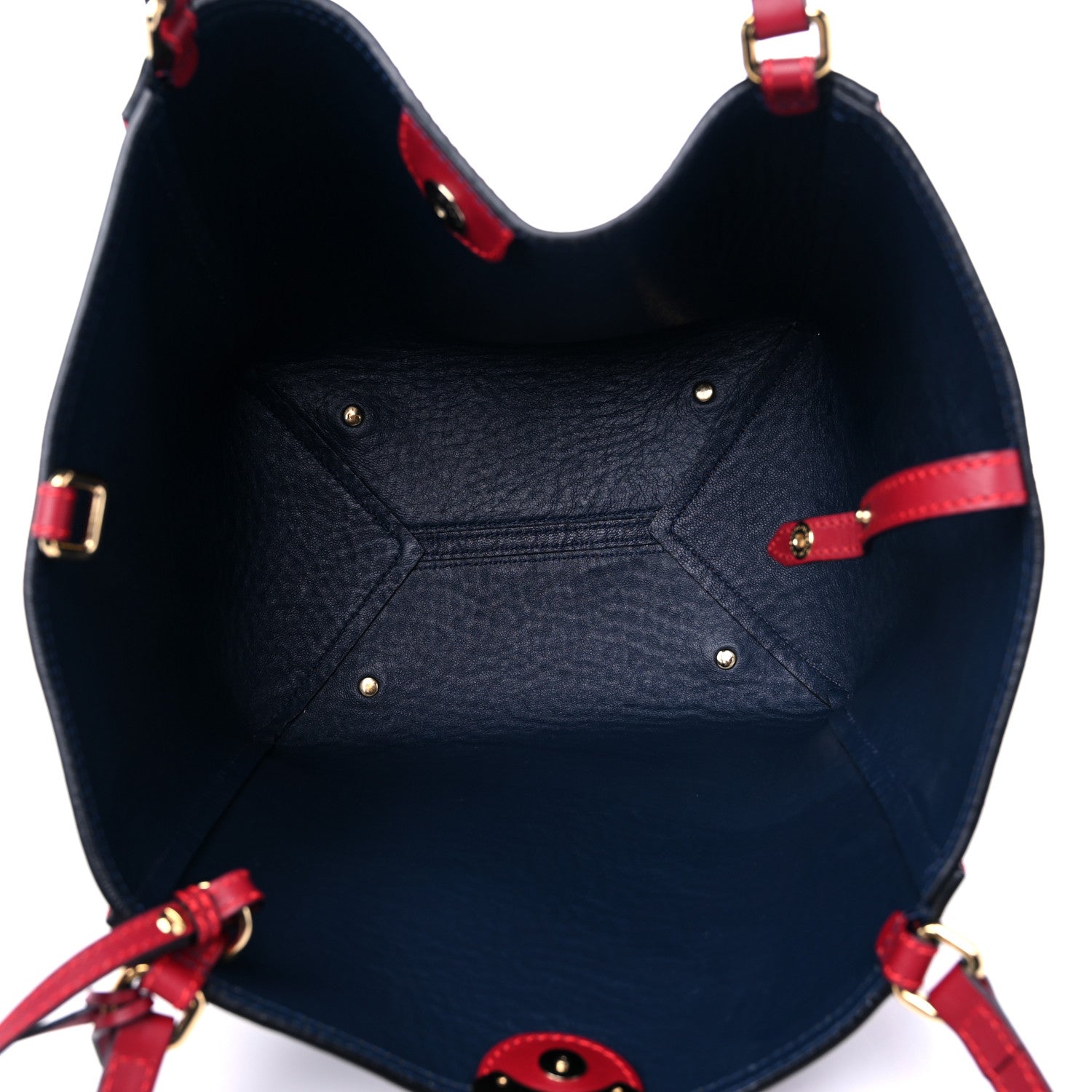 Burberry Grain Calfskin Small Canterbury Tote Parade Blue Carbon Red 6 of 11