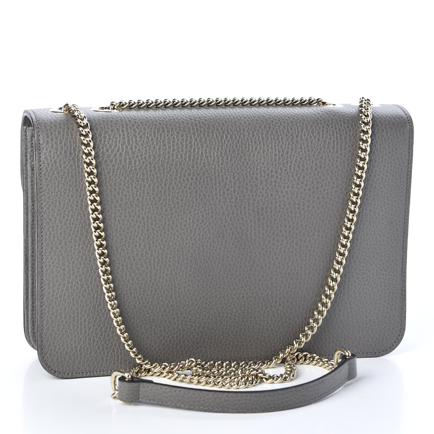 Dollar Calfskin Interlocking G Shoulder Bag Loess
