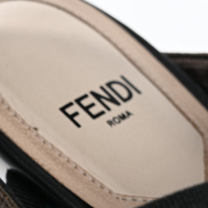 Fendi Technical Mesh Colibri 85mm Slingback Pumps 38 Black Verde Military 9 of 13