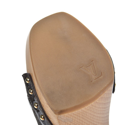 Louis Vuitton Monogram Idylle Patent Bow Mules 37.5 Fusain 10 of 14