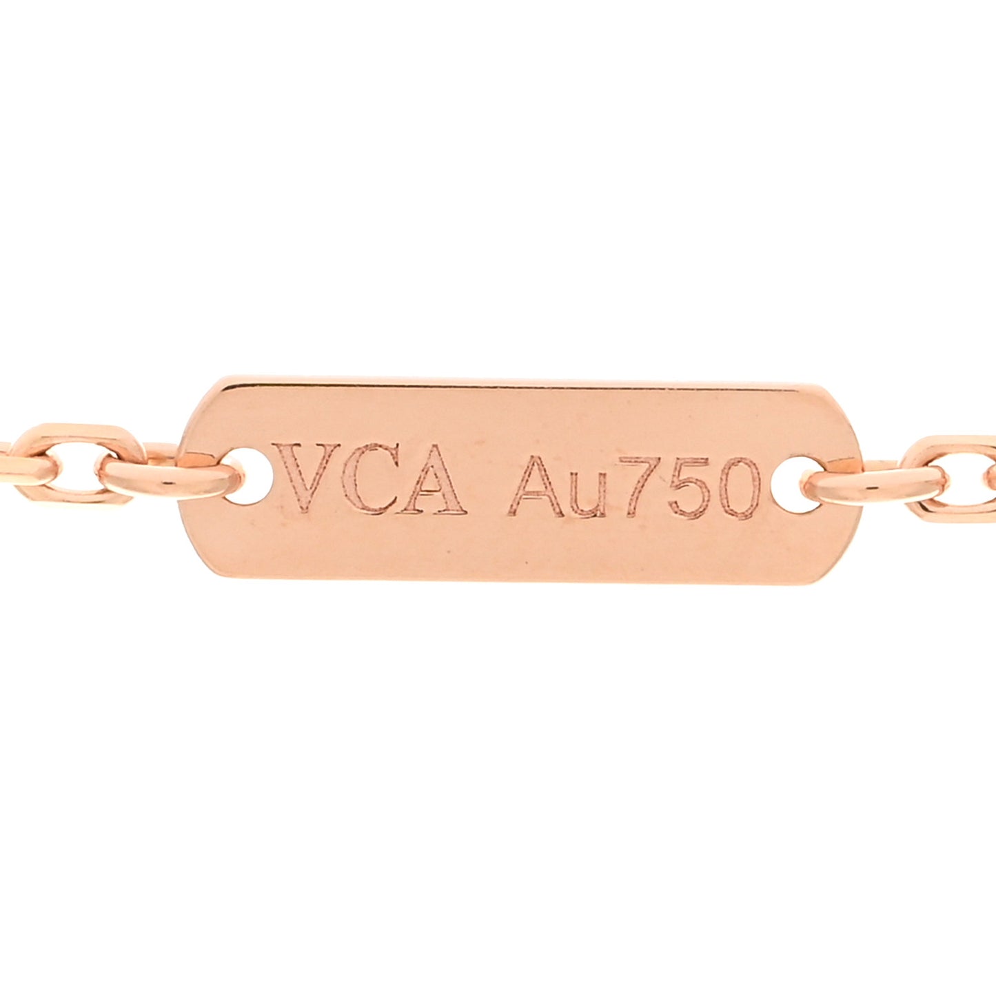 18K Rose Gold Diamond Bulls Eye Vintage Alhambra Pendant Necklace