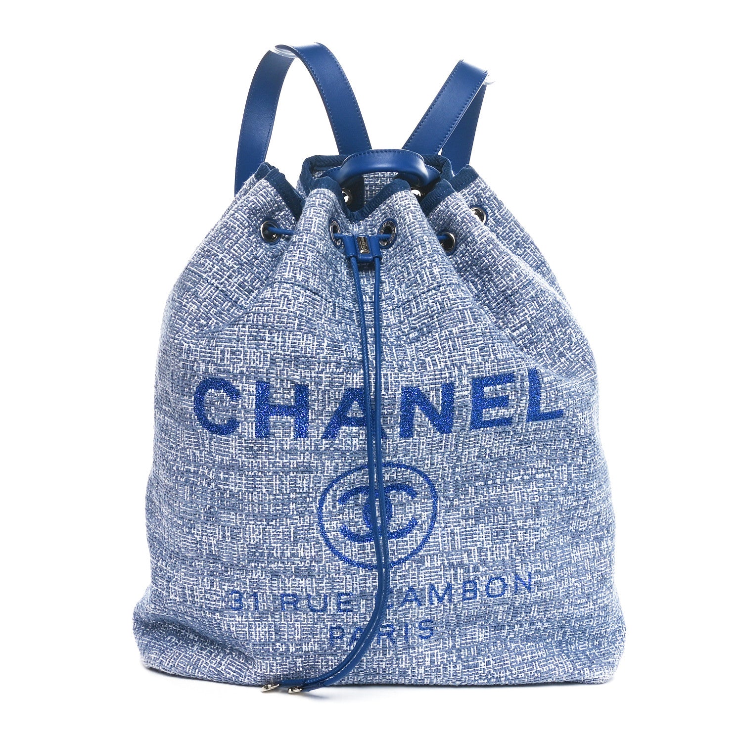 Chanel Canvas Large Deauville Backpack Blue 1 of 10