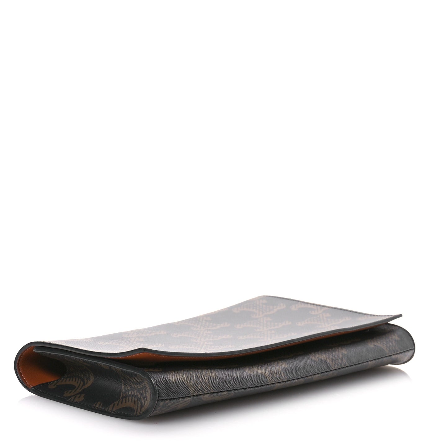 Triomphe Canvas Asymmetric Clutch Tan