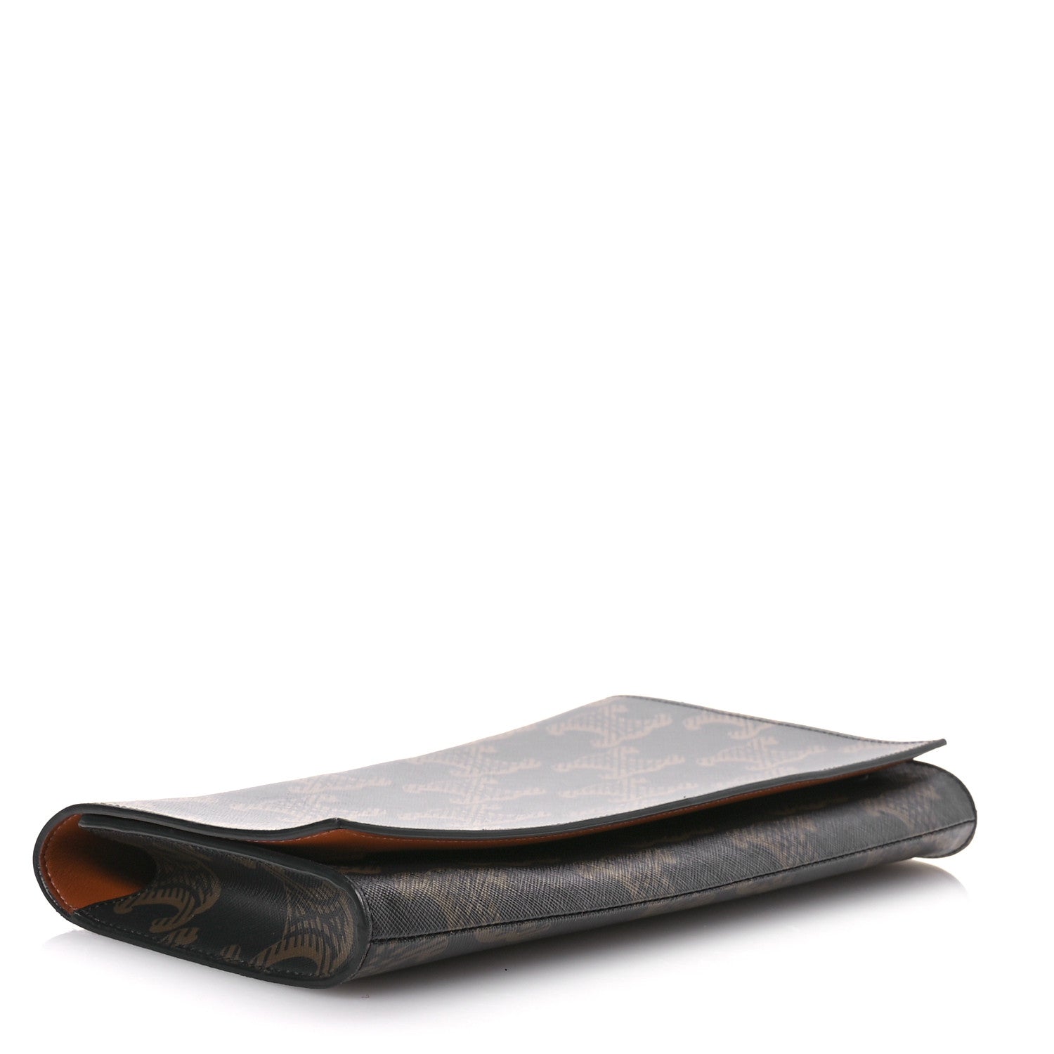 Celine Triomphe Canvas Asymmetric Clutch Tan 8 of 8