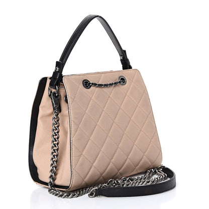 Chanel Caviar Quilted Small CC Bucket Bag Beige 2 of 15