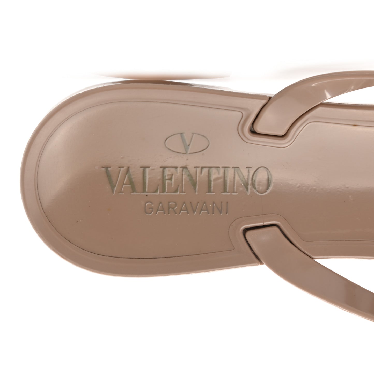 PVC Jelly Rockstud Bow Thong Sandals 40 Poudre