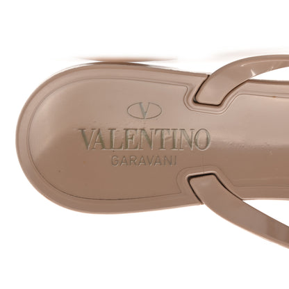 Valentino Garavani PVC Jelly Rockstud Bow Thong Sandals 40 Poudre 7 of 8