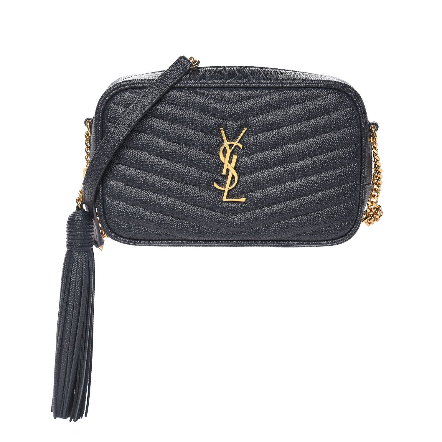 Saint Laurent Grain De Poudre Matelasse Monogram Mini Lou Camera Bag Dark Smog 1 of 10