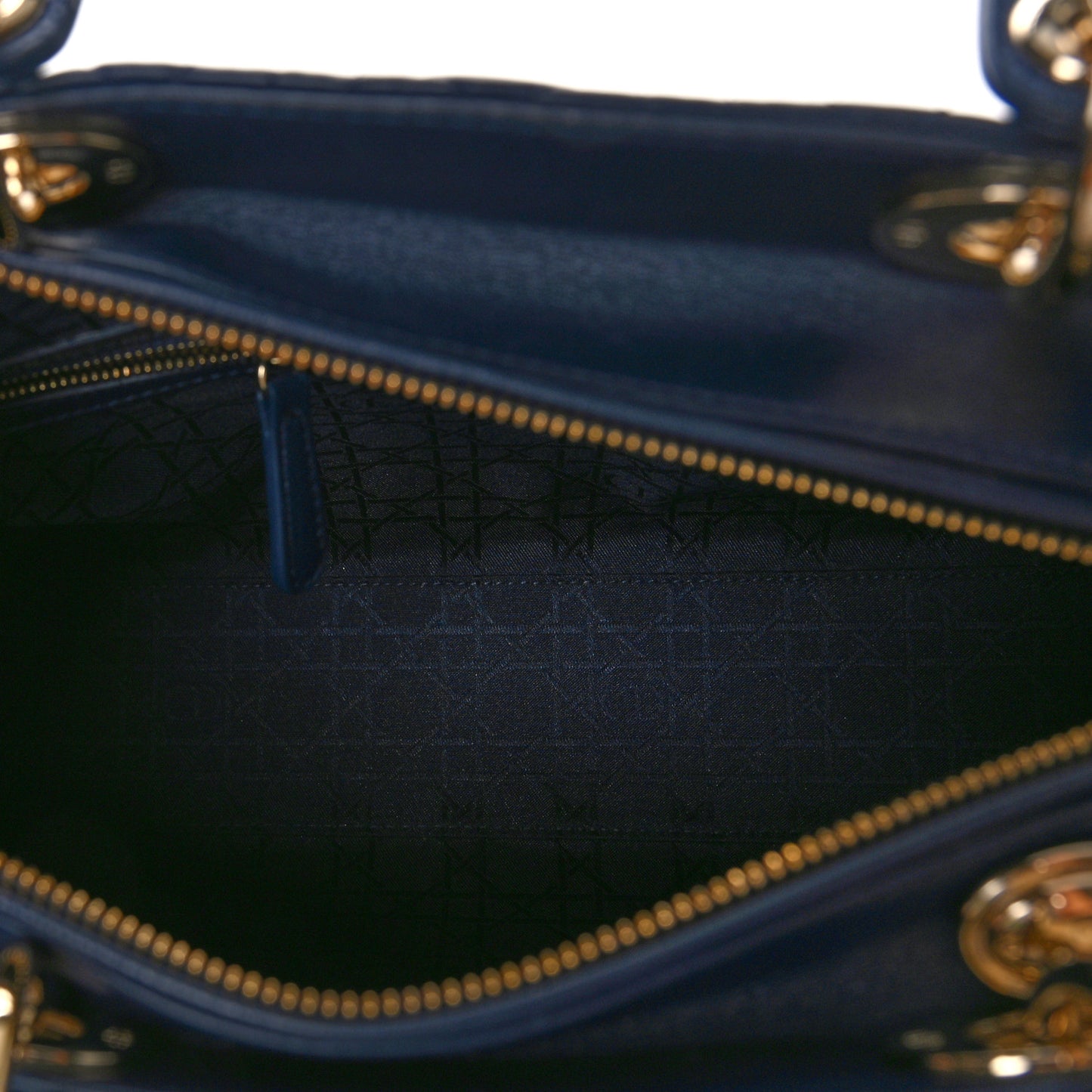 Lambskin Cannage Large Lady Dior Navy Blue