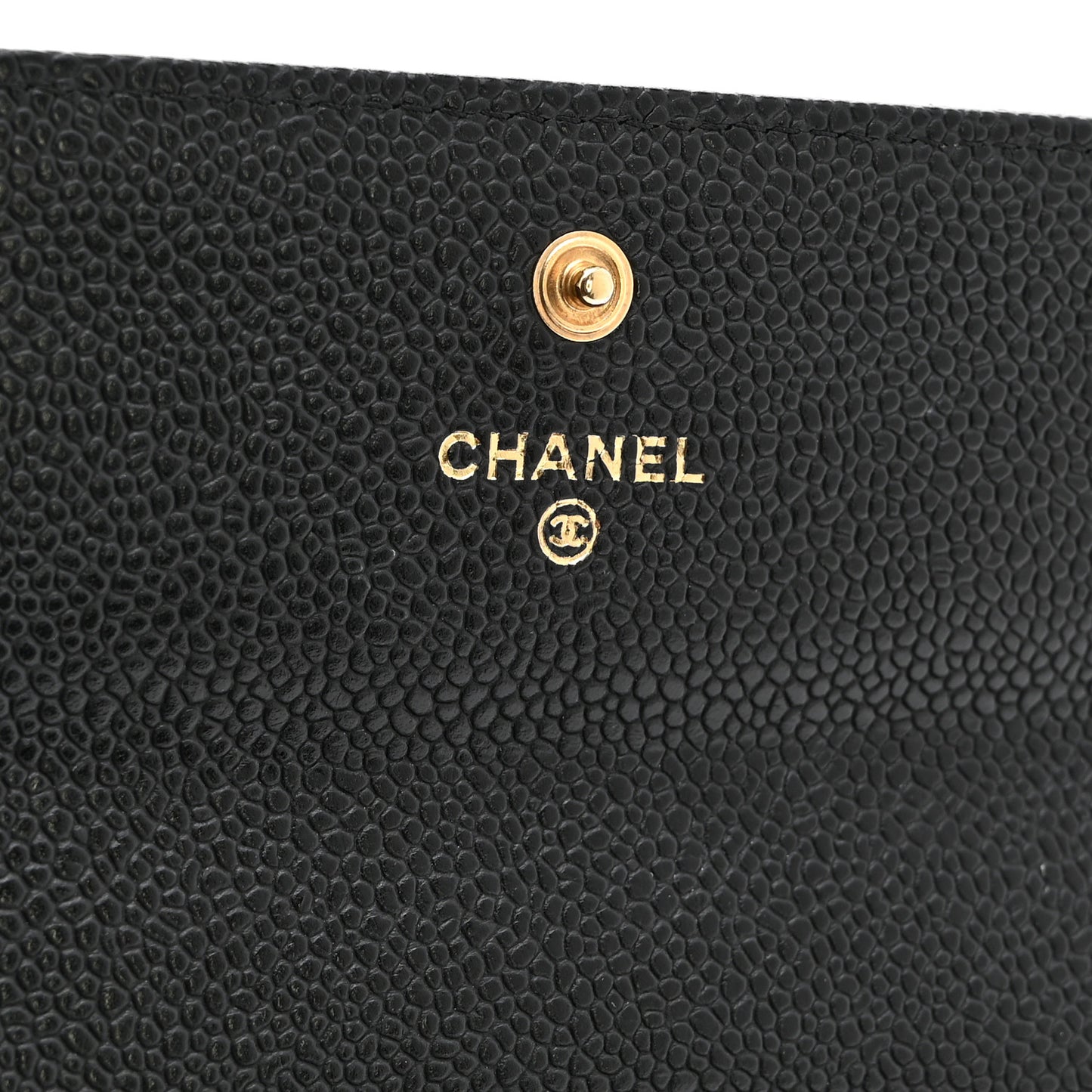 Caviar Quilted Large Gusset Flap Wallet Black