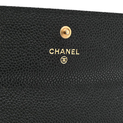 Chanel Caviar Quilted Large Gusset Flap Wallet Black 6 of 10