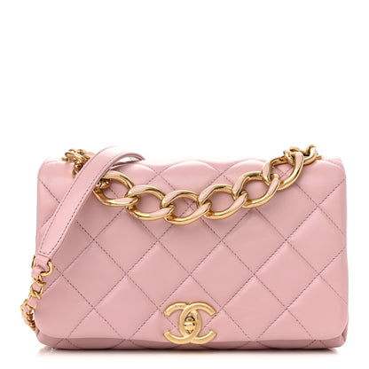 Chanel Lambskin Quilted Medium Color Match Flap Light Pink 1 of 11