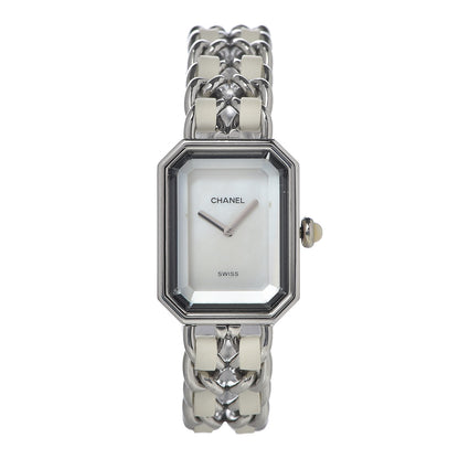 Chanel Stainless Steel Lambskin Mother of Pearl 20mm Chain Premiere Quartz Watch White L 1 of 9