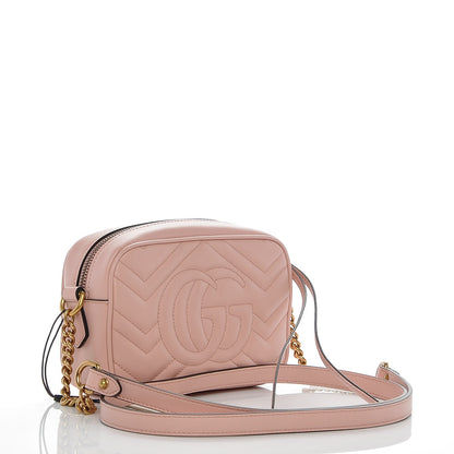 Gucci Calfskin Matelasse Mini GG Marmont Chain Shoulder Bag Perfect Pink 3 of 6