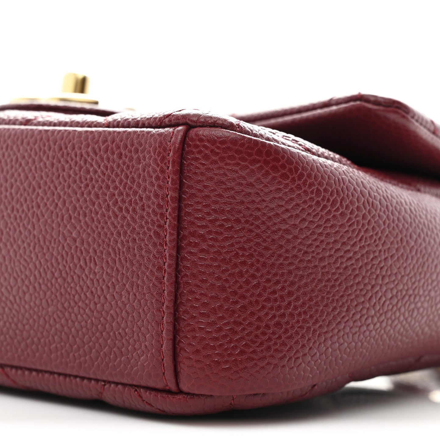 Caviar Quilted Mini Chain Soul Flap Burgundy