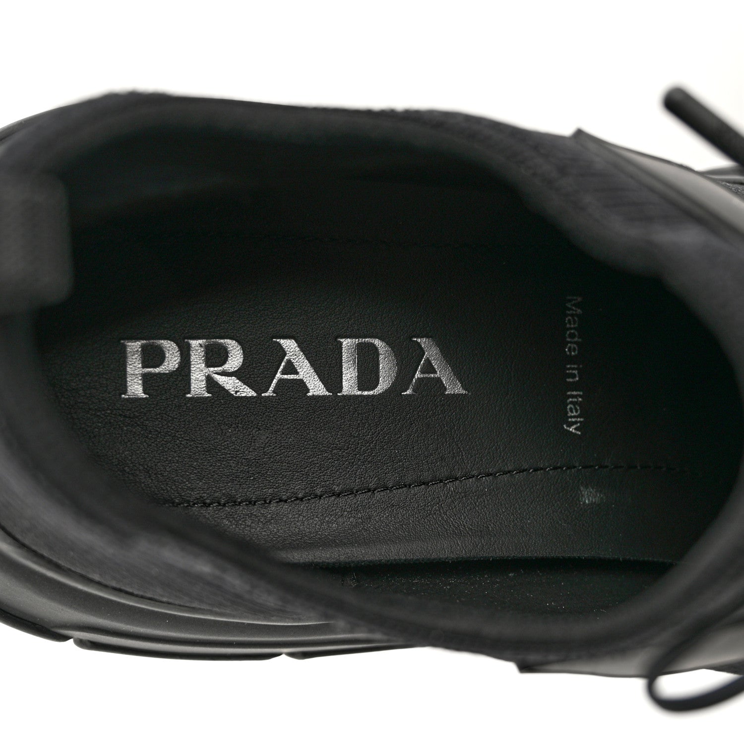Prada Knit Fabric Logo Mens Running Sneakers 8 Black 7 of 10