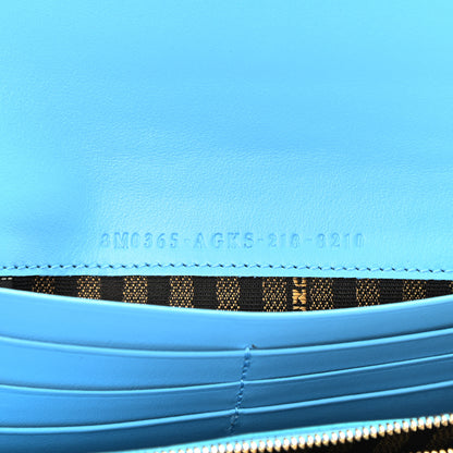 Fendi X SARAH COLEMAN Vitello Liberty Ceylon Micro FF Fish Eye Embossed Continental Envelope Wallet On Chain Multicolor Cyber Blue 6 of 10
