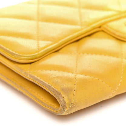 Chanel Lambskin Quilted Large Flap Wallet Yellow 12 of 23