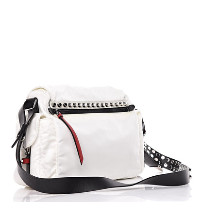 Prada Nylon New Vela Studded Messenger White Fuoco 3 of 12
