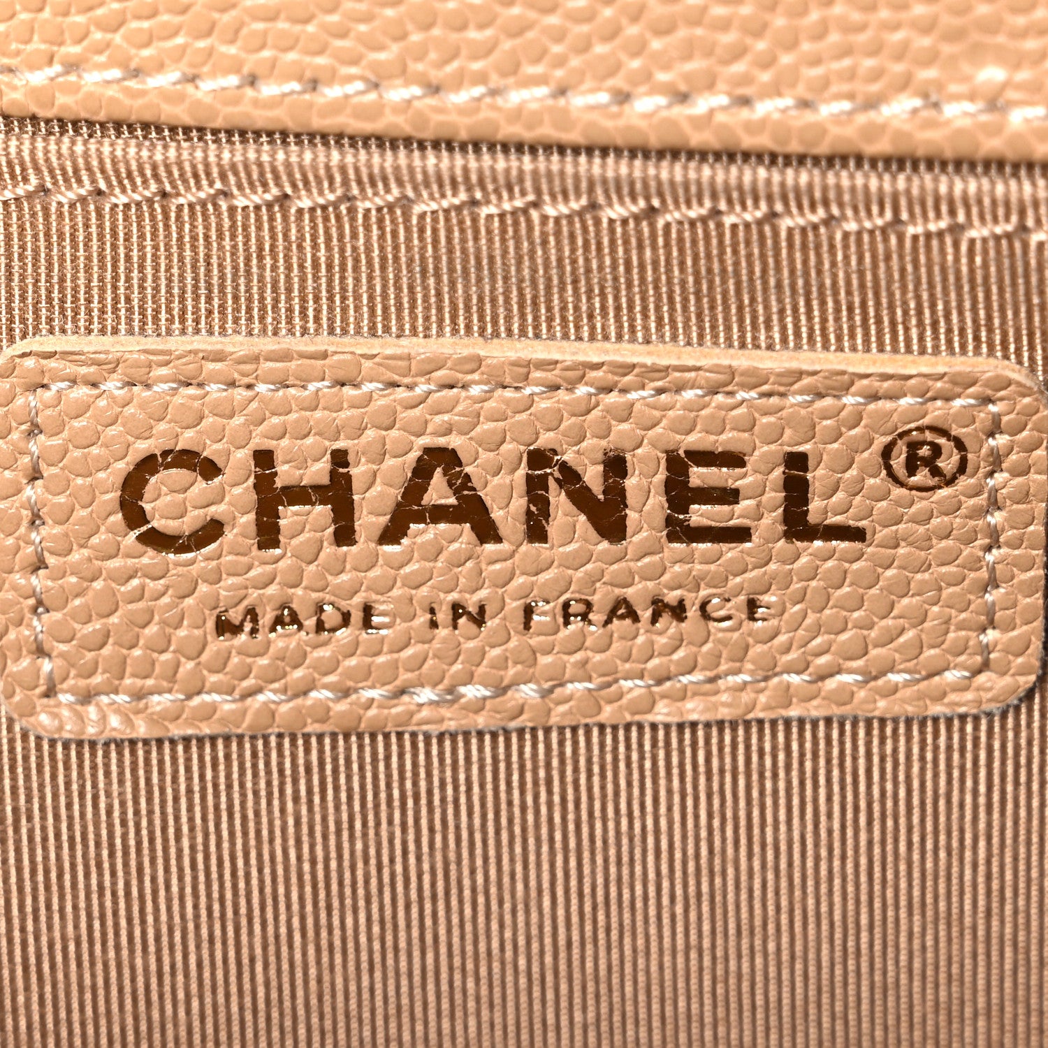 Chanel Caviar Quilted Medium Boy Flap Beige 9 of 11