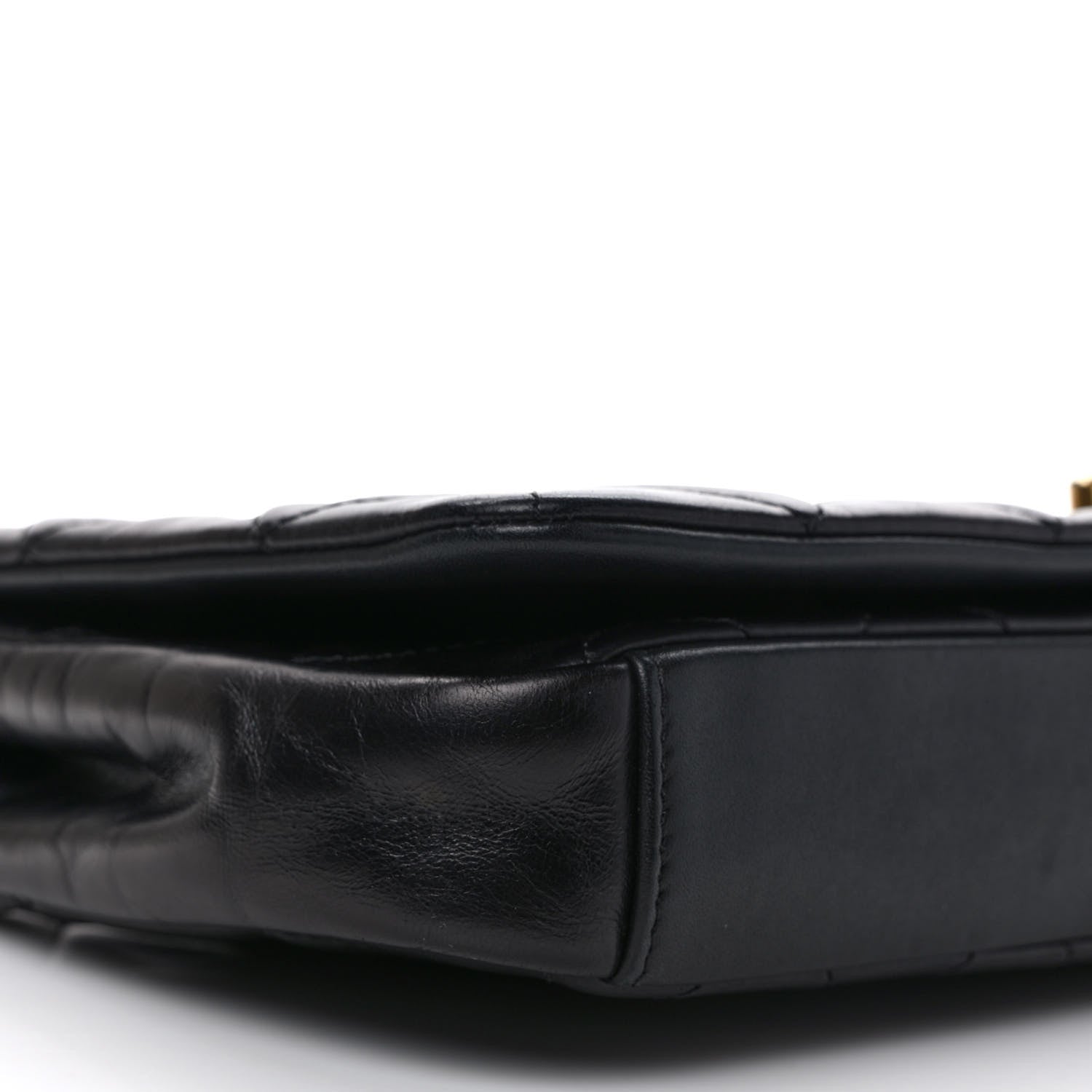 Chanel Calfskin Quilted Gold Bar Flap Black 7 of 9