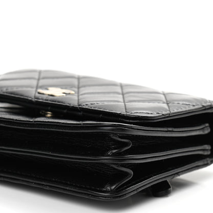 Chanel Calfskin Quilted Mini Maxi Pearls Wallet On Chain WOC Black 10 of 10