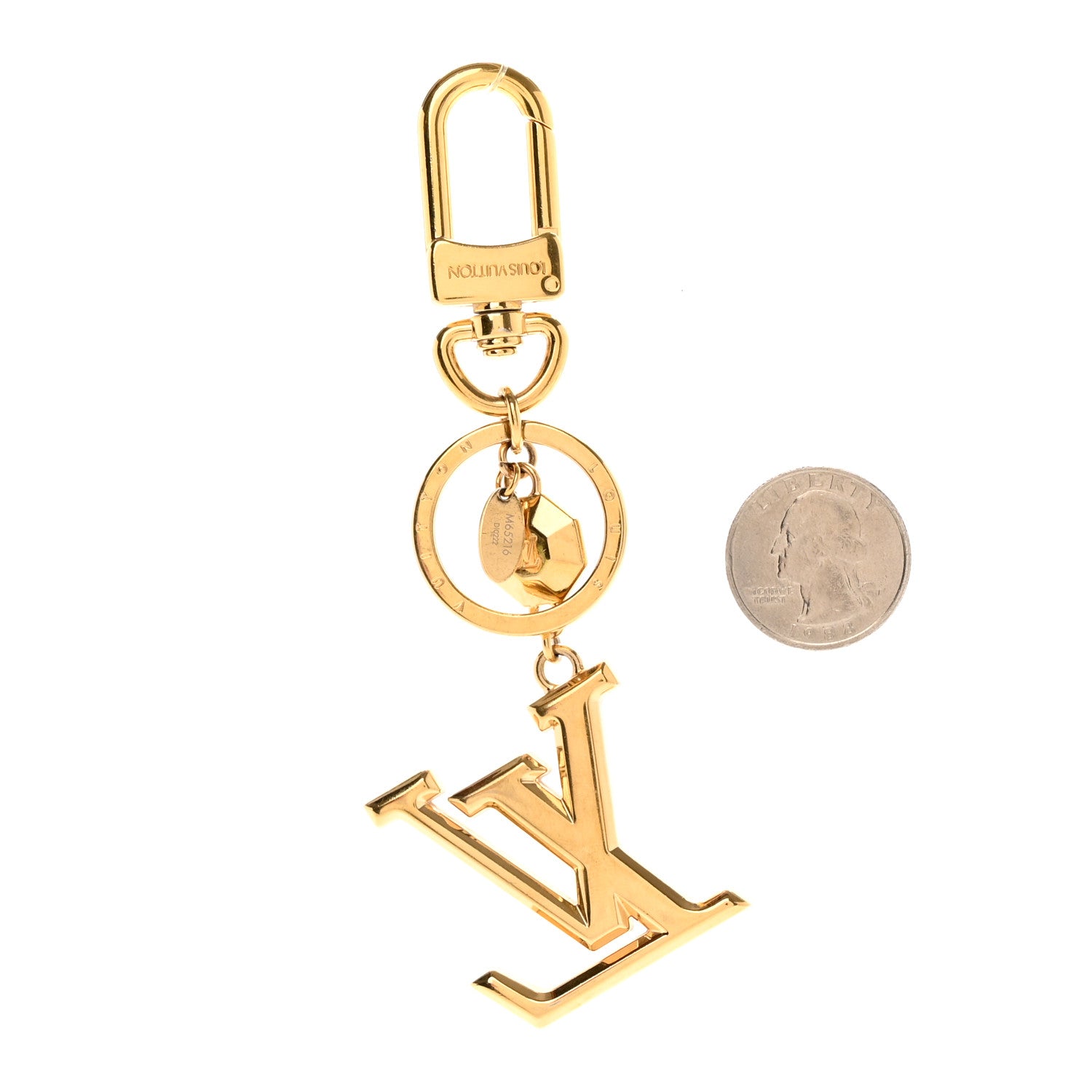 Louis Vuitton LV Facettes Bag Charm Key Holder Gold 2 of 4