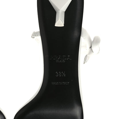 Prada Nappa Bow Strappy 55mm Sandals 38.5 White 6 of 8