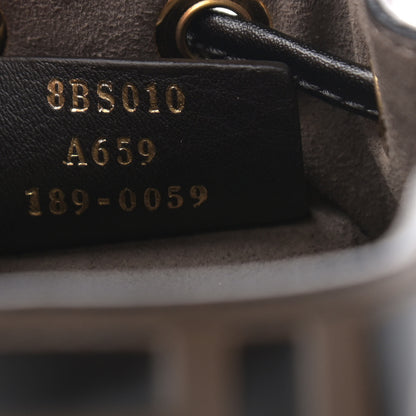 Fendi Vitello Liberty F is Fendi Bi-Color FF 1974 Embossed Mini Mon Tresor Bucket Bag Maya Black 7 of 9