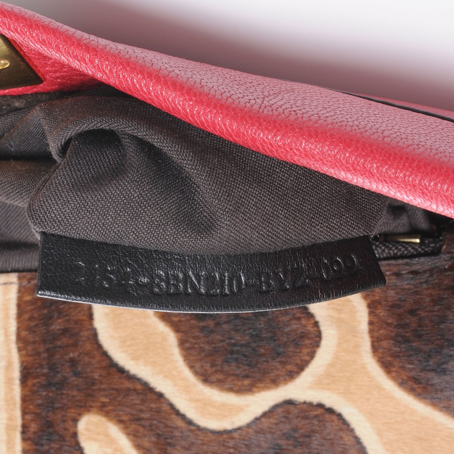 Fendi Goatskin Calf Hair Large Peekaboo Iconic Satchel Red 9 of 9