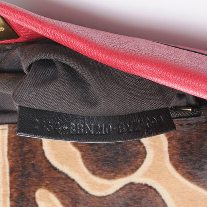 Fendi Goatskin Calf Hair Large Peekaboo Iconic Satchel Red 9 of 9