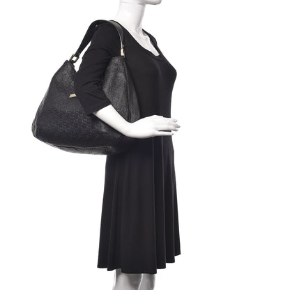 Gucci Guccissima Large New Ladies Web Hobo Black 2 of 10