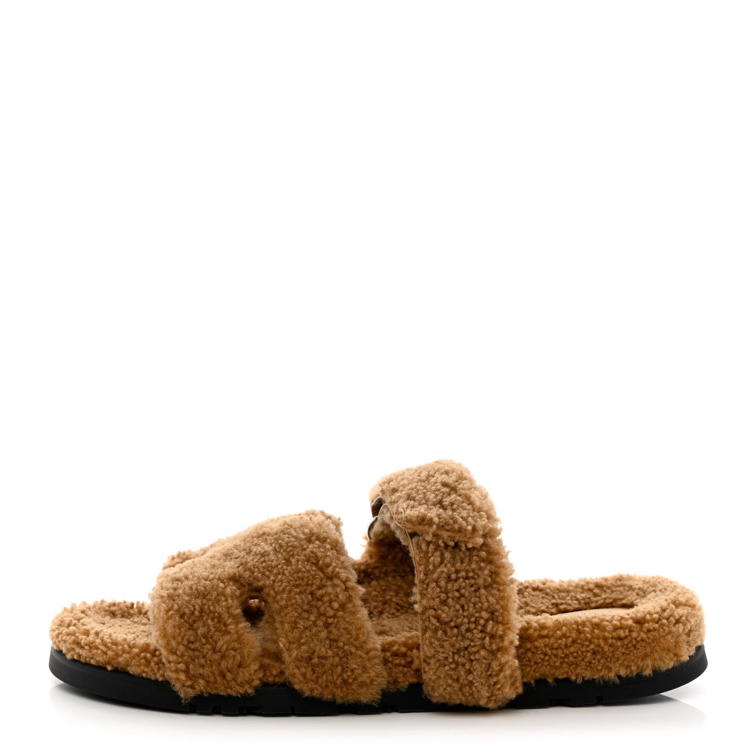 Hermes Woolskin Mens Chypre Sandals 42 Beige Gobi 1 of 8