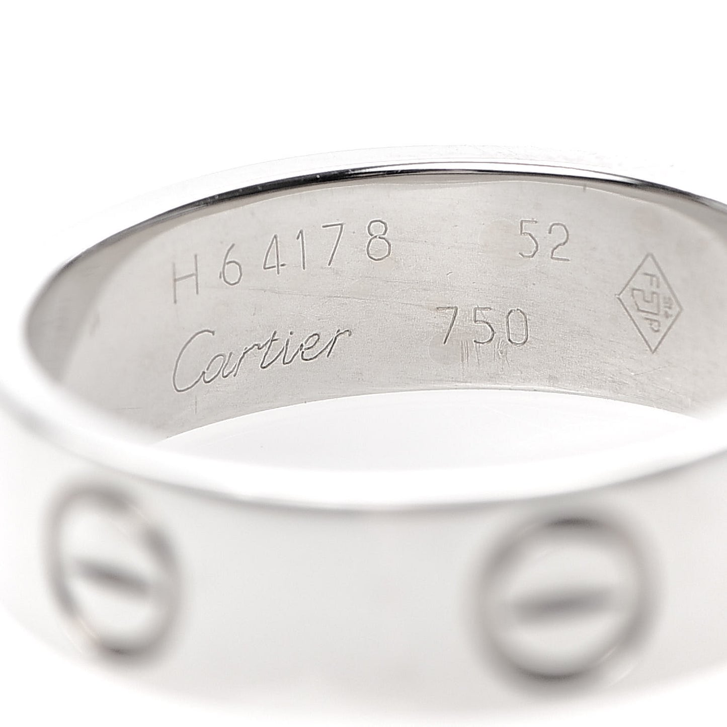 18K White Gold 5.5mm LOVE Ring 52 6