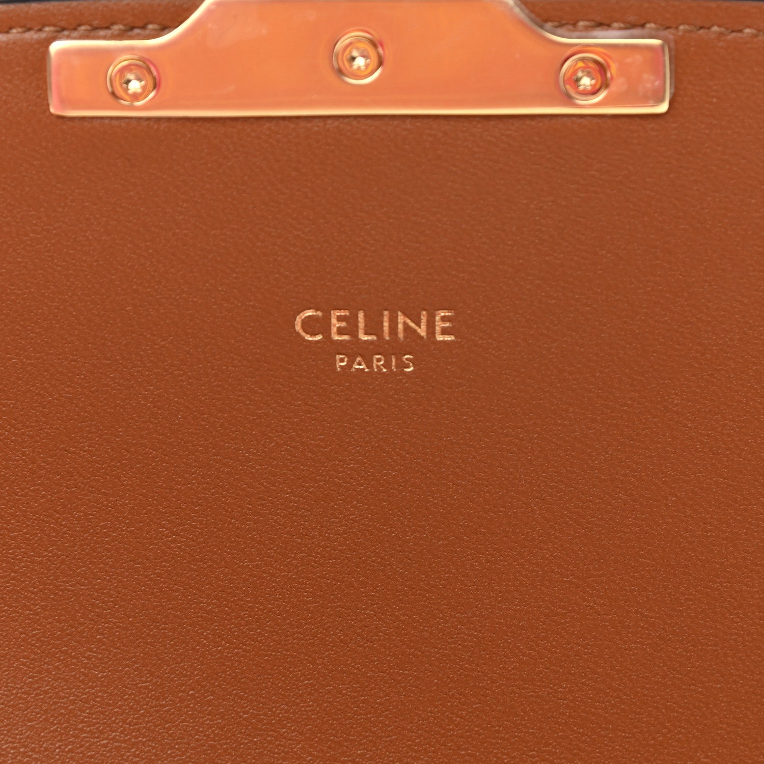 Celine Textile Calfskin Classique Triomphe Bag Natural Tan 6 of 11