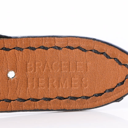 Hermes Stainless Steel Epsom 21mm Heure H Hour Quartz Watch Noir 8 of 9
