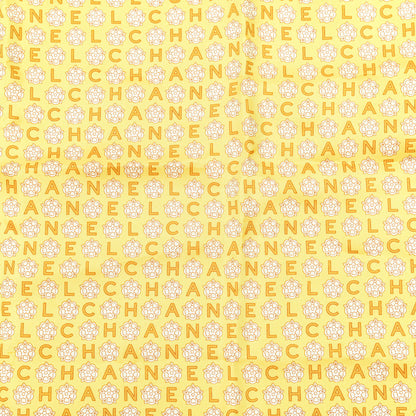 Chanel Silk Camellia Chain Pocket Square Scarf Yellow 2 of 3