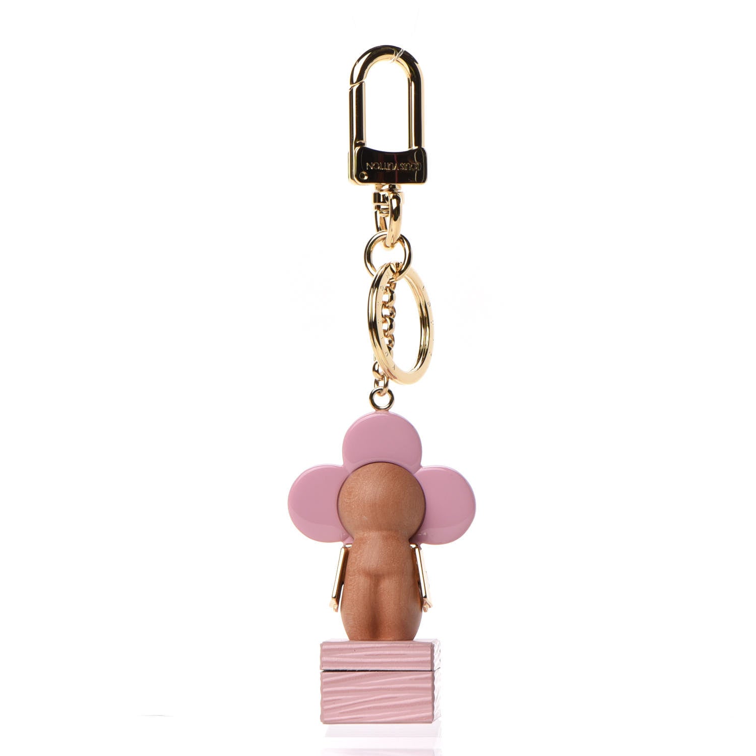 Louis Vuitton Resin Wood Vivienne Trunk Bag Charm Pink 3 of 7