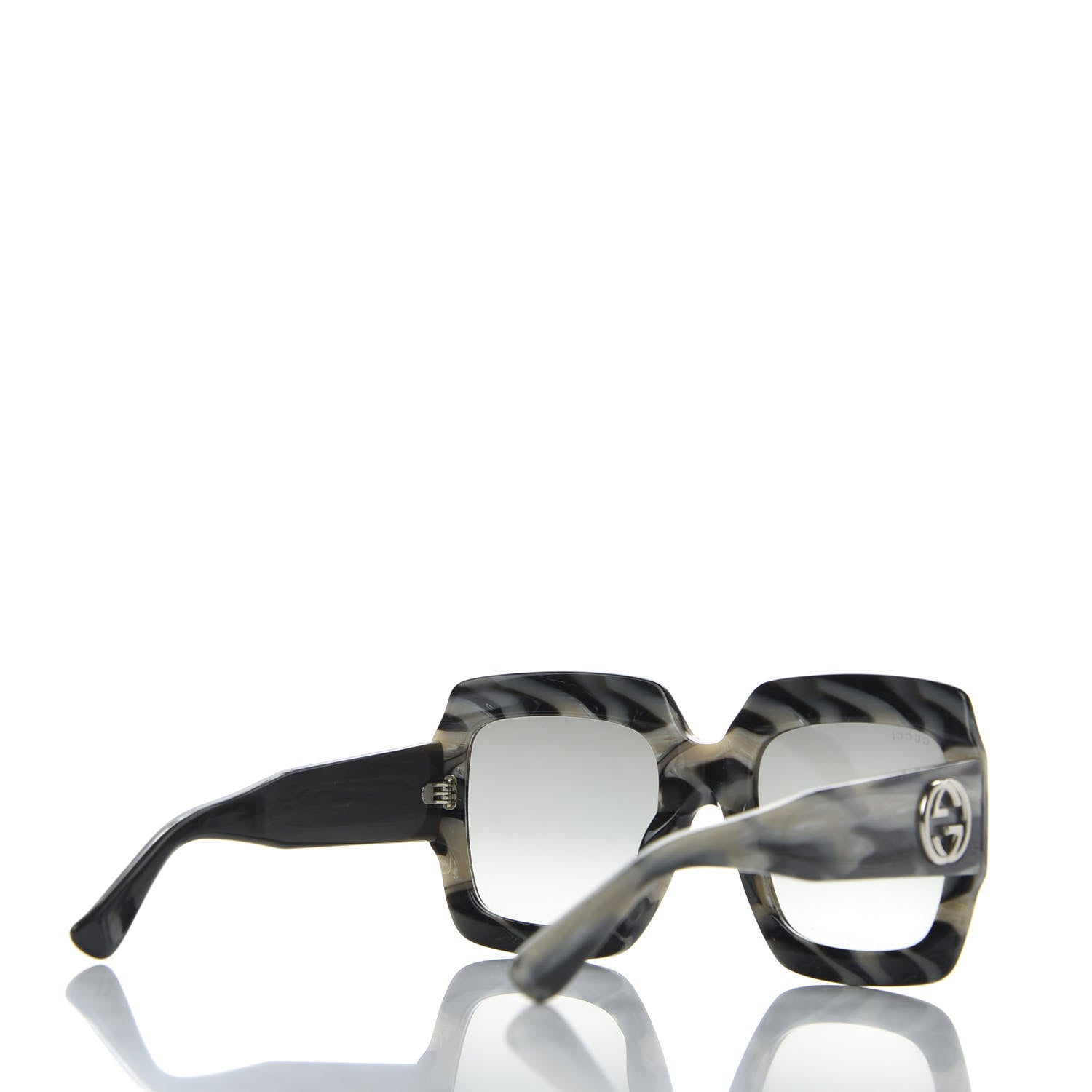 Gucci Crystal Square Frame Sunglasses GG0048S Grey 4 of 8