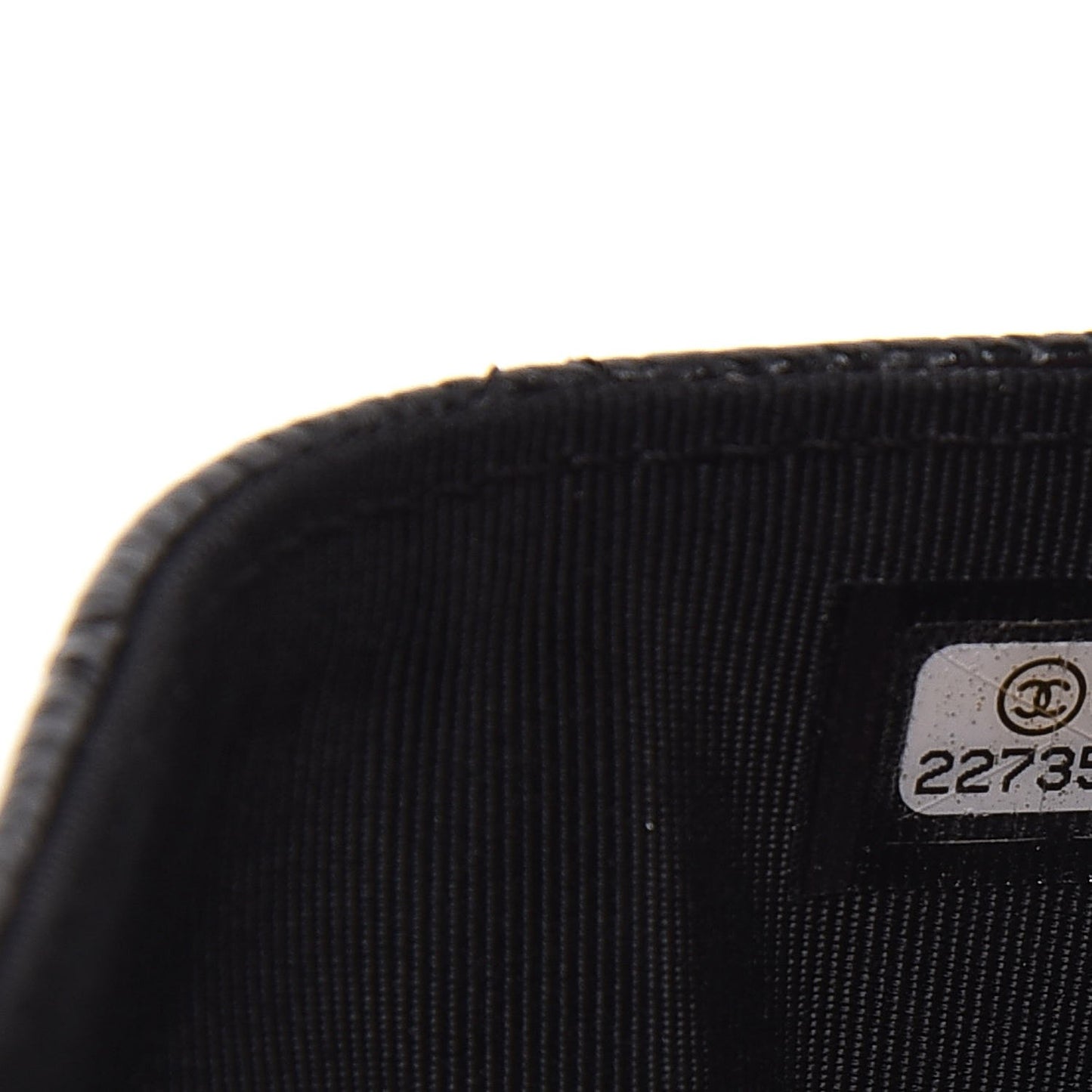 Caviar Quilted Flap Card Holder Black