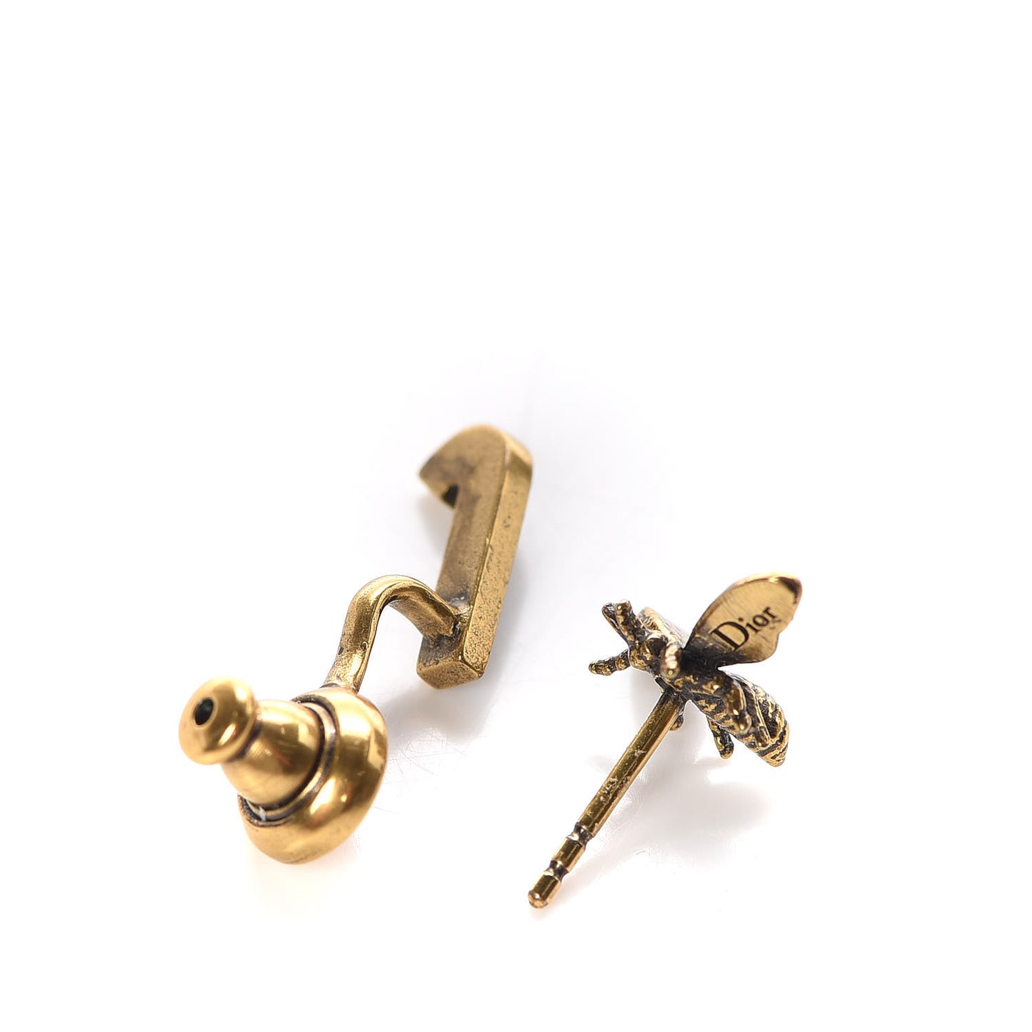 Metal Bee My ABCDior J Earring Aged Gold