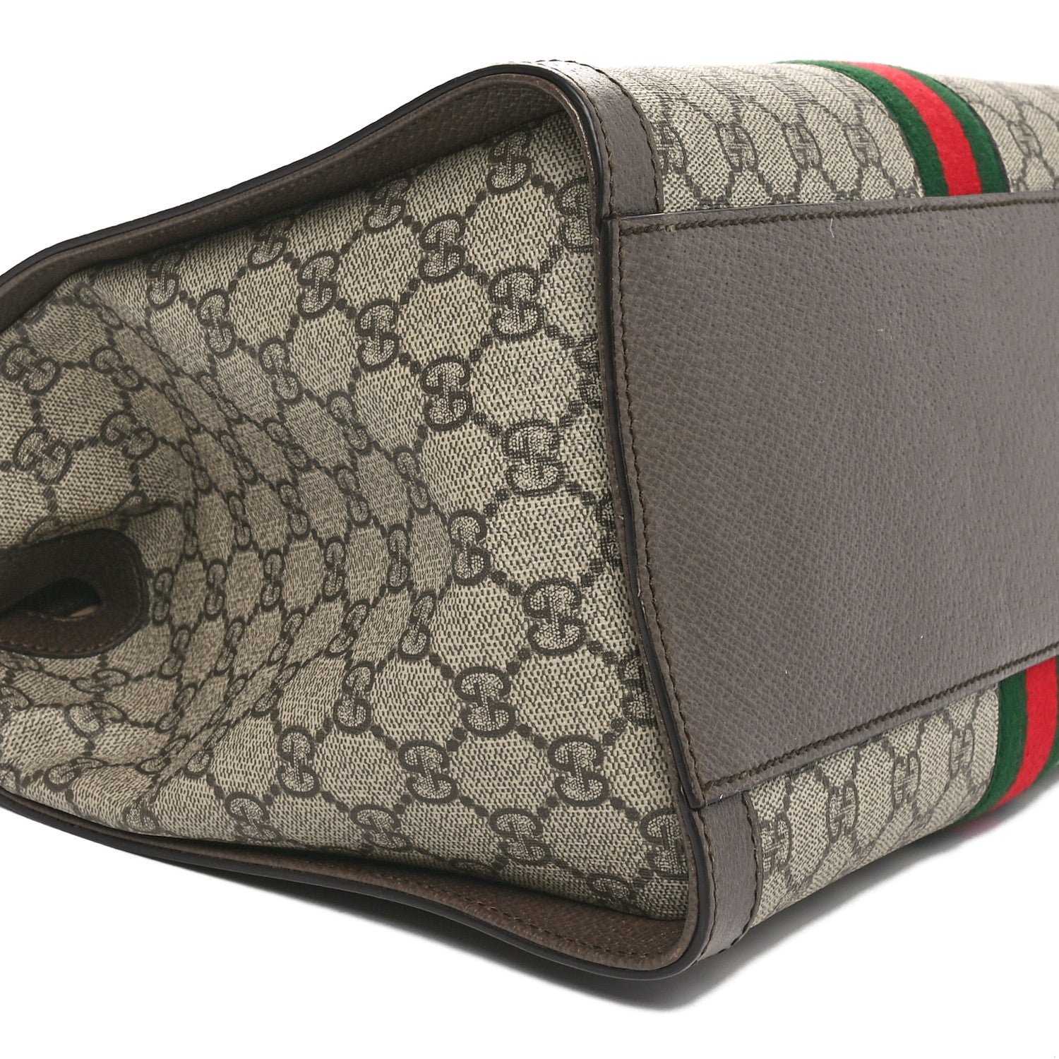 Gucci GG Supreme Monogram Web Medium Ophidia Tote Bag Brown 9 of 10