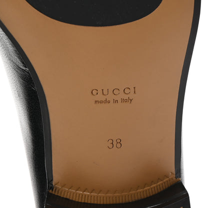 Gucci Goatskin Womens Horsebit Mid-Heel Loafers 38 Black 7 of 10