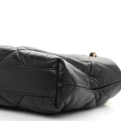 Chanel Lambskin Quilted Small Drawstring Shopping Bag Black 10 of 11