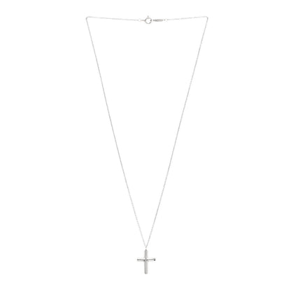 Tiffany Sterling Silver Concave Cross Pendant Necklace 3 of 4