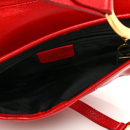 Christian Dior Shiny Goatskin Saddle Bag Red 5 of 9