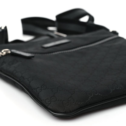 Gucci Nylon Monogram Small Flat Messenger Bag Black 9 of 10
