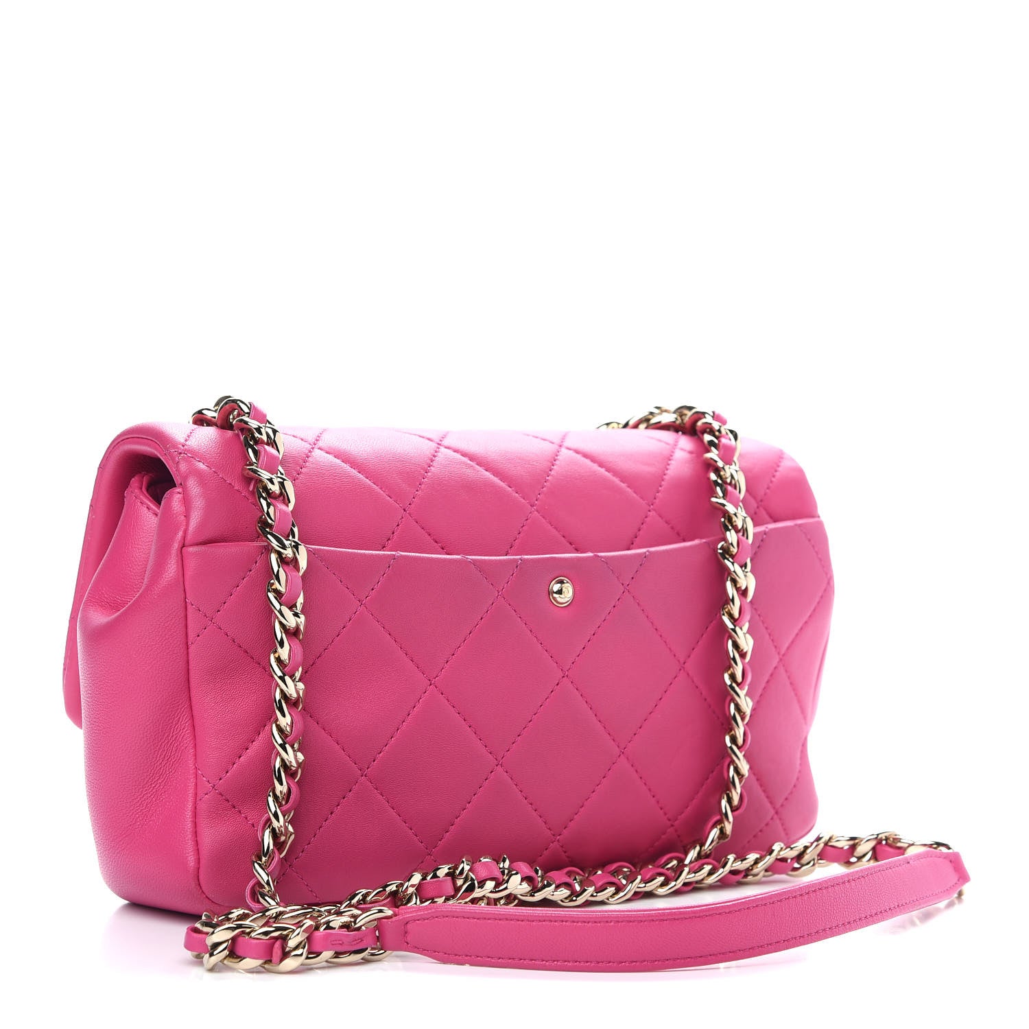 Chanel Lambskin Quilted Resin Bi-Color Chain Flap Bag Pink 3 of 13