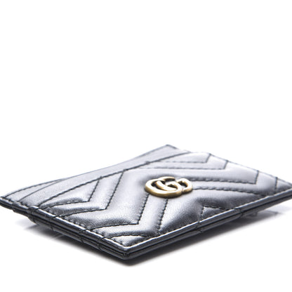 Gucci Calfskin Matelasse GG Marmont Card Holder Black 6 of 8