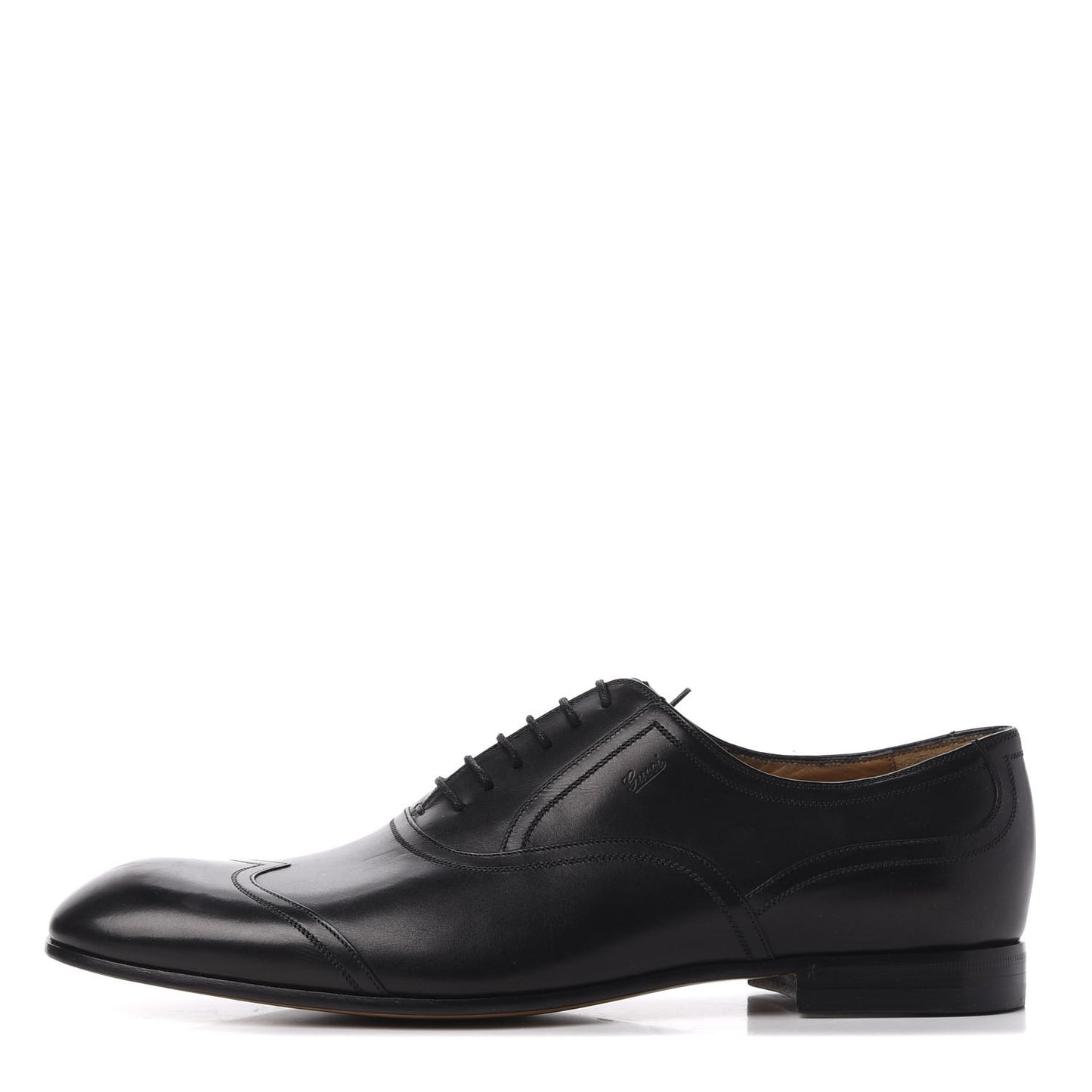 Calfskin Mens Wingtip Oxford Loafers 9 Black